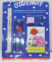 VTG 90&#39;s Dog Sun Child Stationery Set Writing Pad Eraser Ruler Pencils S... - £10.17 GBP