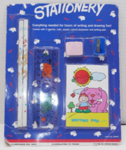 VTG 90&#39;s Dog Sun Child Stationery Set Writing Pad Eraser Ruler Pencils S... - £10.19 GBP