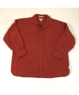 LL Bean Mens Red Chamois Cloth Shirt 100% Cotton Long Sleeve Button Up S... - $560.27 MXN