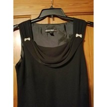 Dawn Joy Evening Black Dress Size 10 Bling Bows Sleeveless Womens - £15.71 GBP