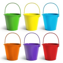Small Metal Buckets With Handle 6 Pcs  Galvanized Bucket Leak Proof &amp; Rust Resis - £25.57 GBP