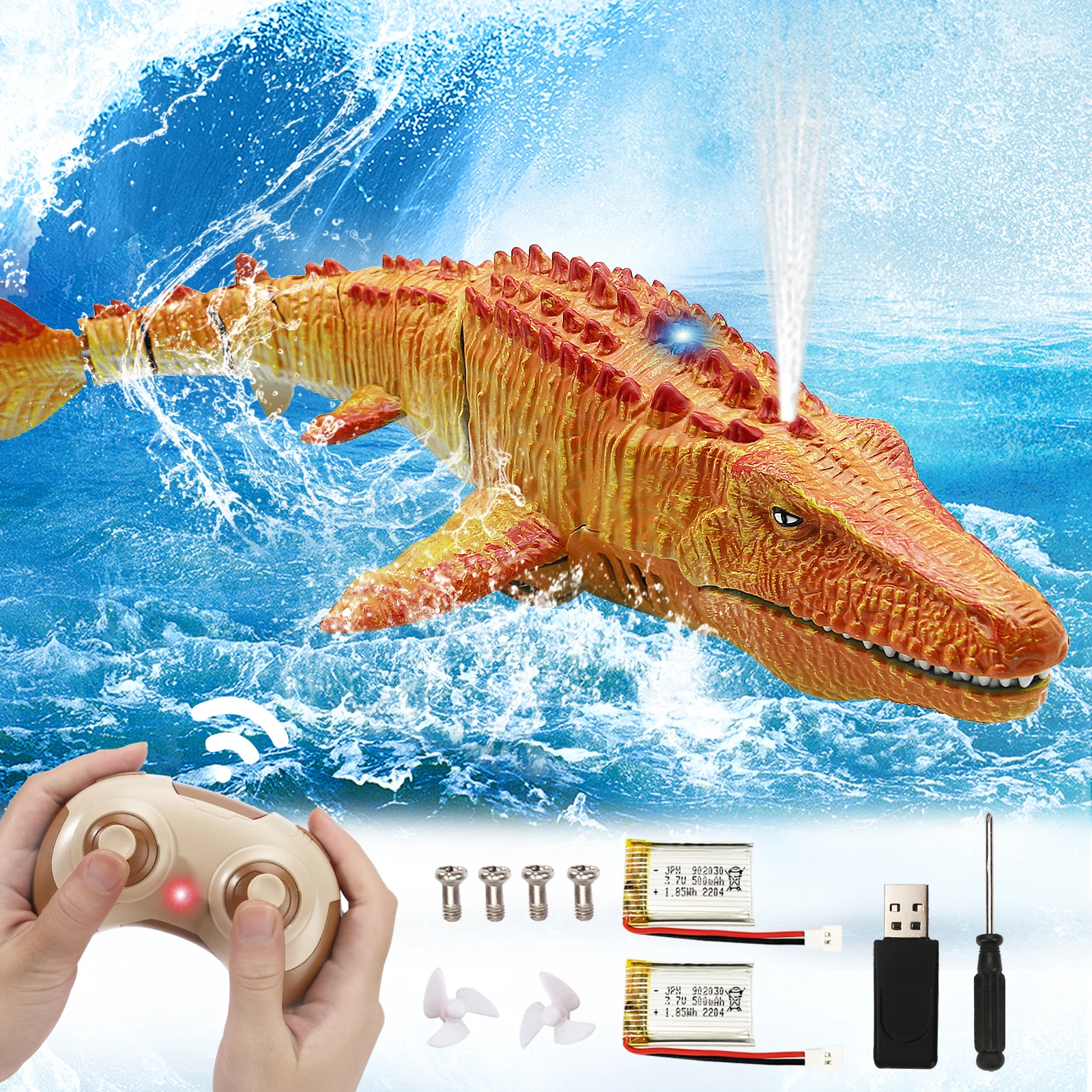 QDRAGON 2.4G Remote Control Dinosaur Pool Toys for Kids,Lake/Swimming - £32.26 GBP
