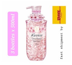 KUSTIE Cherry Blossom Shower Gel 3 bottles x 500ml-Skin Feeling Smooth -DHL Expr - £87.25 GBP