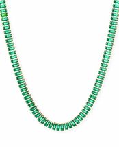 15 Ct Emerald Cut Green Emerald 18 Inch Women&#39;s Necklace 14k Yellow Gold Finish - £275.31 GBP