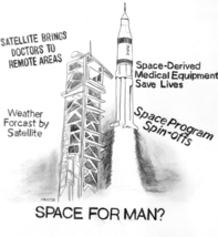 Space for Man Press Photo Print PBS Program Haueter Rocket Lift-Off 1975... - $22.79