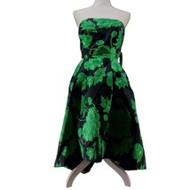 Eva Mendez NY &amp; Co Del Mar Dress Black Green Floral Prom 14 - $52.36