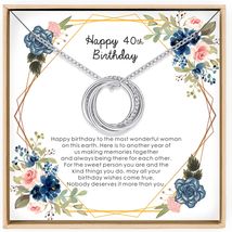 Birthday Gifts for Women Sterling Silver 40Th Birthday Necklace for Her - £45.64 GBP