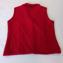Coldwater Creek RN#98516 Women's Red Front Button 100% Wool Sleeveless Vest Sz M image 2