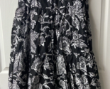 Lauren Ralph Lauren Womens Tiered Flora Skirt XS Black White Lined Cotton - $16.81