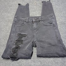 American Eagle Jeans Womens Size 4 Regular Black Hi-Rise Jegging Distressed - $13.60