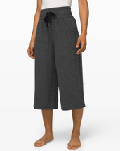Lululemon Womens 4 Gray Woven Ribbed Retreat Yourself Wide Leg Crop Pants - $32.71