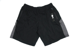 Men&#39;s  Black with Grey Sides  Elasticated Fleece Jersey  Gym Jogger Shorts - £7.84 GBP