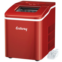 Portable Ice Maker Machine Countertop 26Lbs/24H Self-cleaning w/ Scoop Red - £149.76 GBP