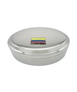 Thin Bordered Colombia Flag Pendant Oval Trinket Jewelry Box - £36.07 GBP