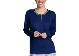Hanes Womens Henley Top Size Large Color Blue - £23.40 GBP
