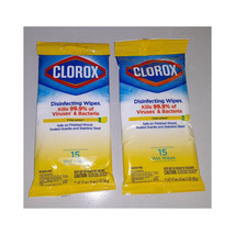 Clorox Disinfecting Wipes (Twin Pack) Travel Pack 15ct Lemon Scent Travel Size - £9.80 GBP