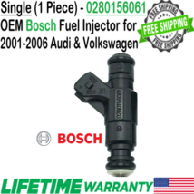 OEM Bosch x1 Fuel Injector for 2001-2006 Volkswagen &amp; Audi 1.8L I4 #0280156061 - £29.59 GBP