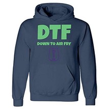 Kellyww Gift for Foodies DTF Down to AirFry Funny Air Fryer - Hoodie Navy - £47.58 GBP
