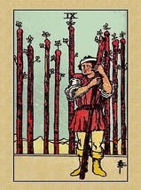 Decoration Poster from Vintage Tarot Card.Nine of Clubs.Home room Decor.11380 - £13.39 GBP+