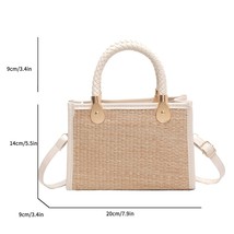  Designer Ladies Handbag Square Straw Tote Handle Bag for Women Summer Beach Raf - £46.17 GBP