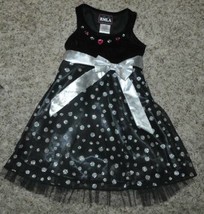 Girls Dress Holiday Party Black Silver RMLA Sleeveless Sparkle Glitter-size 4 - £15.87 GBP