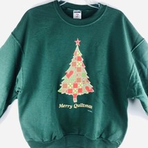 Sweatshirt Christmas Quilt Quilting Merry Quiltmas Jerzees Size Large Gr... - $25.25