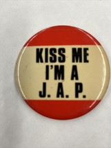 Kiss Me I’m A J.A.P. Vintage 1980s Pinback Button - £6.44 GBP