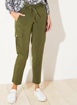 New Ann Taylor LOFT Olive Green Flap Slim Tie Waist Ankle Cargo Pants 4 8 - £27.96 GBP