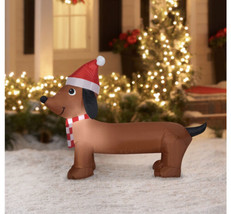 Holiday Time 4ft LED Dachshund Airblown Inflatable Yard Decor Local Pickup - £29.52 GBP