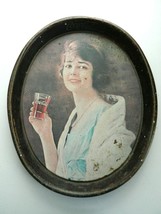 Vintage Original Oval Coca Cola Serving Tray Lady / Girl Holding Glass Fair - $18.21