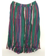 Happy Legs 70s Vintage Striped Fringe Rayon Skirt New Hippie Boho Festiv... - £30.92 GBP