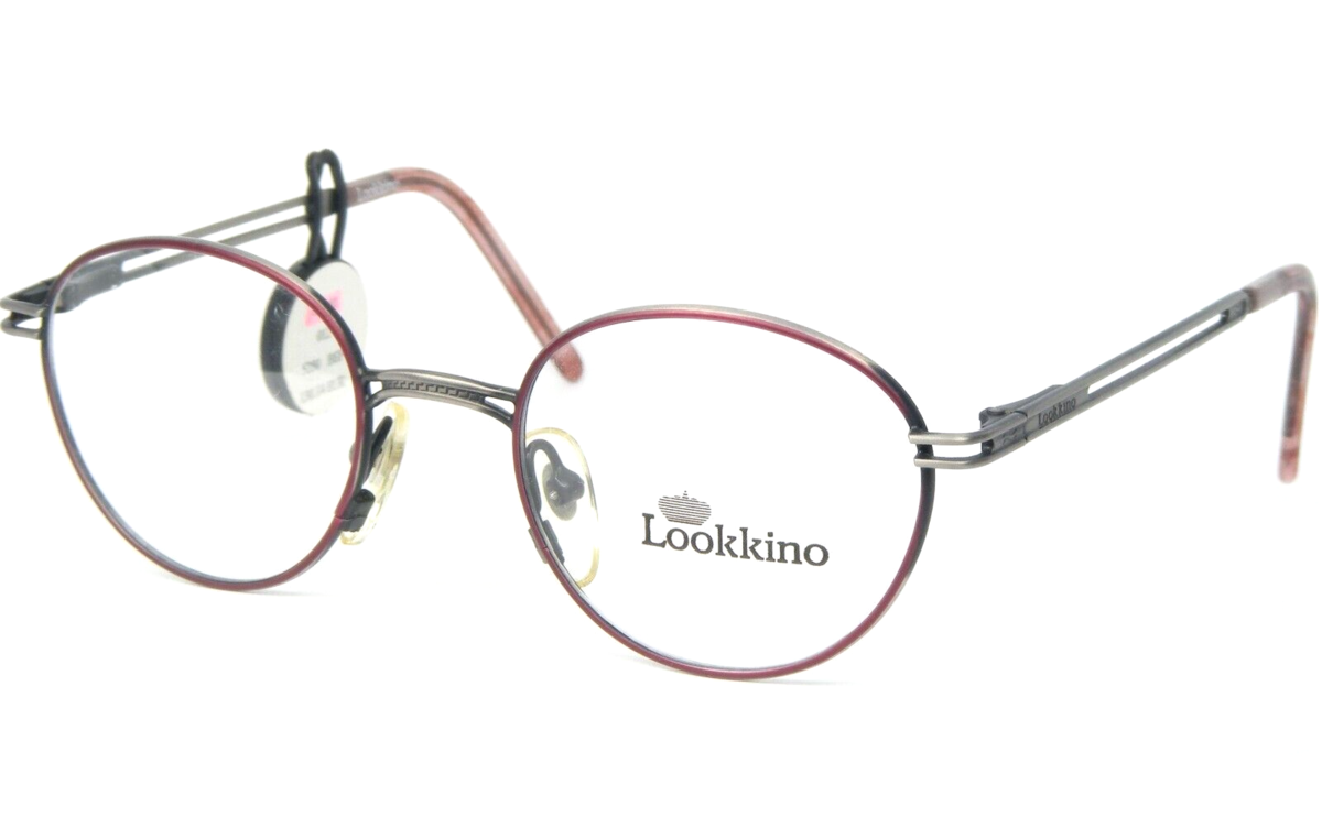 Lookkino 302 068 Rosso Bordeaux/Antico Grigio Unico Raro Montatura Occhiali - $76.22