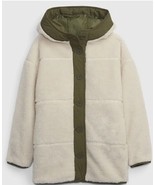 Gap Kids Girls Sherpa Lined Hooded Jacket Coat Birch Cream Sz Medium (8)  - $752.48 MXN