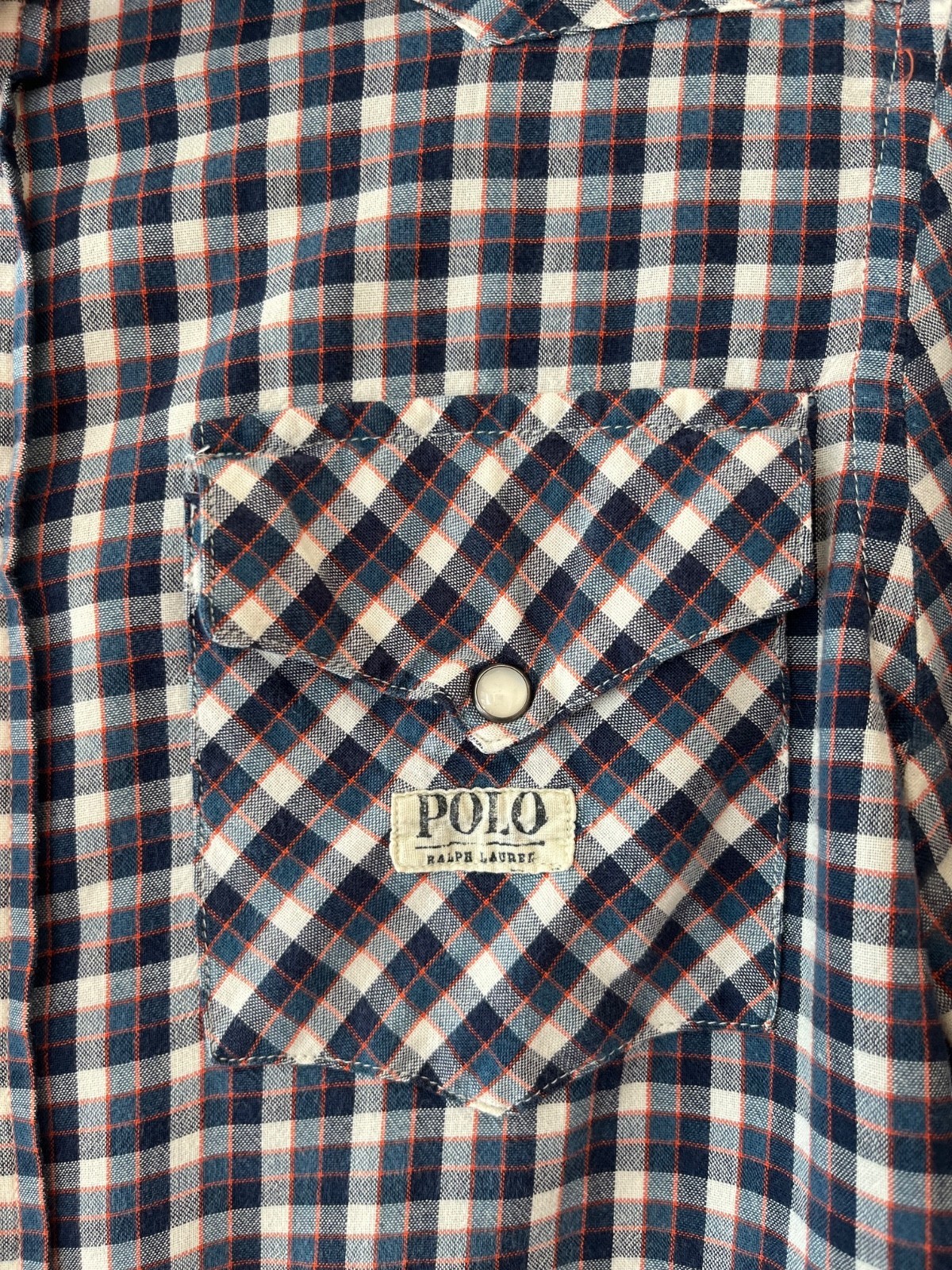 Polo by Ralph Lauren Sz L Women Slim Fit Gingham Shirt Chest Pockets Button Down Item image 4