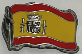 Spain Spanish Country Flag Belt Buckle Multi-Colored Western Cowboy Cowgirl - £8.89 GBP