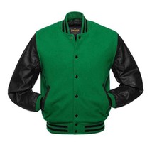 Black &amp; Green Varsity Jacket - $50.00