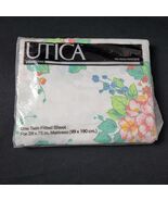 Vintage Twin Fitted Bed Sheet Utica by J.P. Stevens Percale Lace &amp; Flowe... - €13,70 EUR