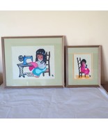 Lot 2 Ettore &quot;Ted&quot; DeGrazia Framed Needlepoint Art Native Children Girl ... - £58.42 GBP
