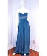 BCBG Blue EVENT Evening GOWN Long DRESS Beaded M FREE SHIPPING - $5,601.52 MXN