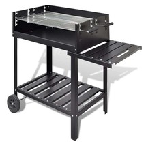 vidaXL BBQ Stand Charcoal Barbecue 2 Wheels - $340.45 CAD