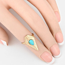 Midi Ring Boho Above Knuckle Finger Women Imitation Turquoise Teardrop Spike - £2.79 GBP