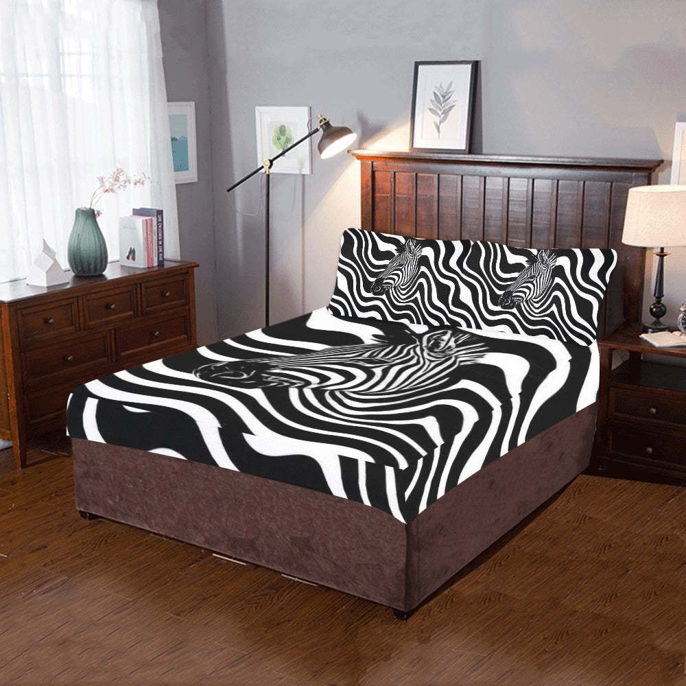 Exotic Comfort: The Chic 3-Piece Zebra-Themed Bedding Set - $95.94