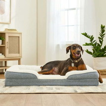 Orthopedic Bolster Bed for Dogs, Machine Washable Cover, Blue, 48&quot; x 35&quot; - $49.84