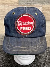 Carnation Feed Patch Denim Vintage Snapback Trucker Hat - $35.79