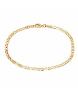 18K Gold Plated Anklet Flat Marina Link Jewelry Summer Accessory 10&quot; - $28.70