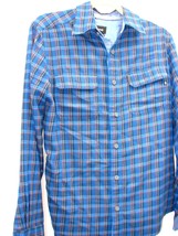 Marmot Mens Small Blue Plaid Striped Flannel Shirt Cotton Dual Flap Pock... - $19.05