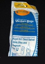 3 Pack Generic Micro-Lined Dirt Devil Style U Vacuum Cleaner Bags For Upright Mo - £6.49 GBP