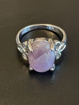 Purple Amethyst Woman S925 Sterling Silver Ring Size 7.5 - $14.85