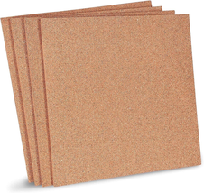 4-Pack Cork Board Tiles, 1/4-Inch Natural Square Cork Board Tiles for Bulletin B - £18.66 GBP