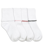 Jefferies Socks Girls Seamless Lace Trim Cotton School Turn Cuff 3 Pair Pack - £8.69 GBP+